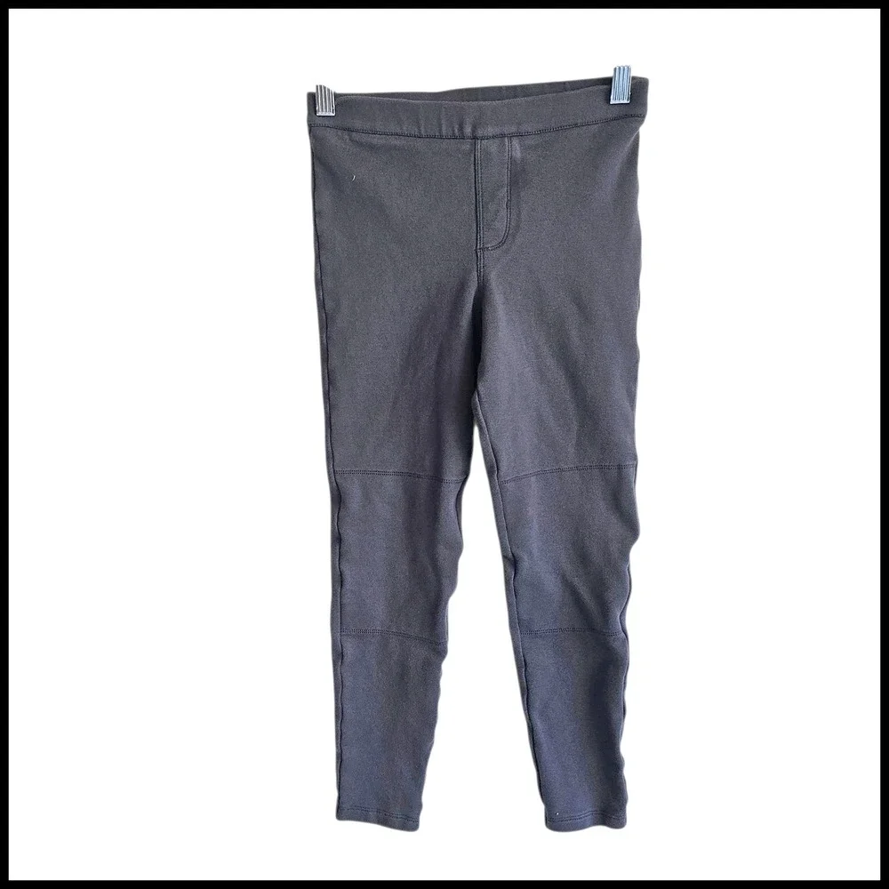 Tea Collection‎ Knit Jeggings Pull On Pants Moto Style Gray Kids 12